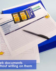 25 Ct. 1" x 1.7" Yellow Color Printed Sign Here Flags w/ Dispenser (2/Pack)