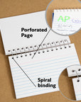 50 Ct. Spiral Bound 3" X 5" Ruled White Index Card