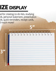 50 Ct. Spiral Bound 3" X 5" Ruled White Index Card