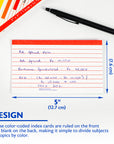 100 Ct. 3" X 5" Ruled Color Coded Index Card