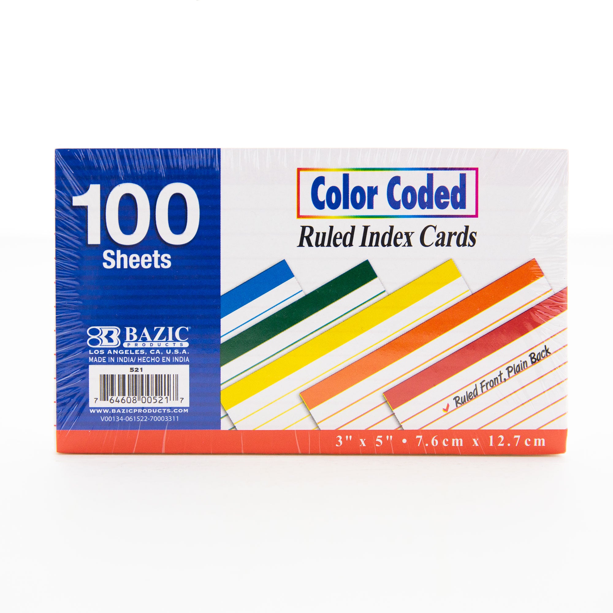 oxford index card binder refills Ruled Color-Coded Index Cards, 3" x 5", 100 ct