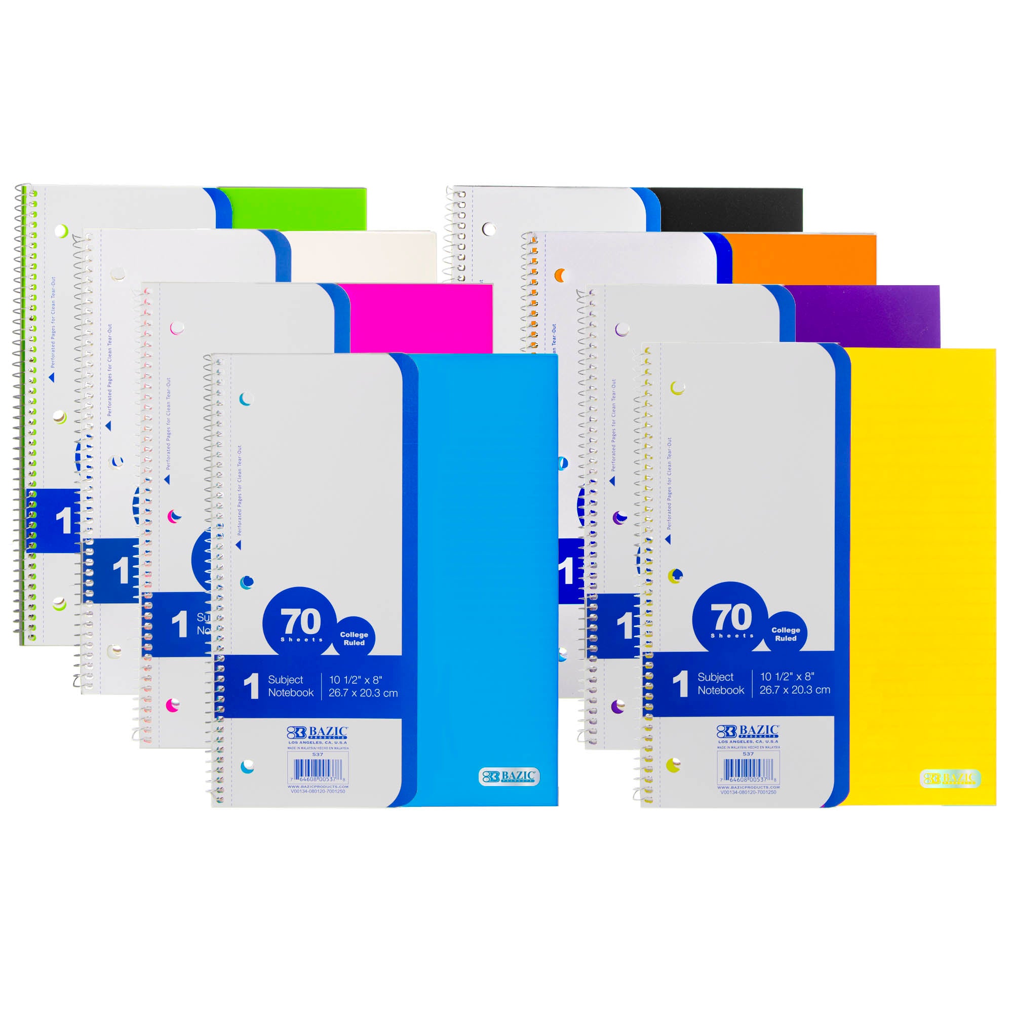 C/R 70 Ct. 1-Subject Poly Cover Spiral Notebook