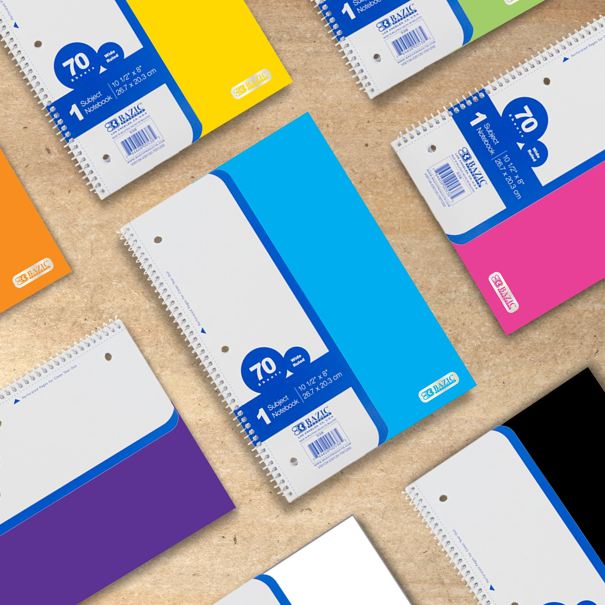 W/R 70 Ct. 1-Subject Poly Cover Spiral Notebook