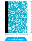 80 Ct. 5" x 7" Floral Poly Cover Personal Composition Book