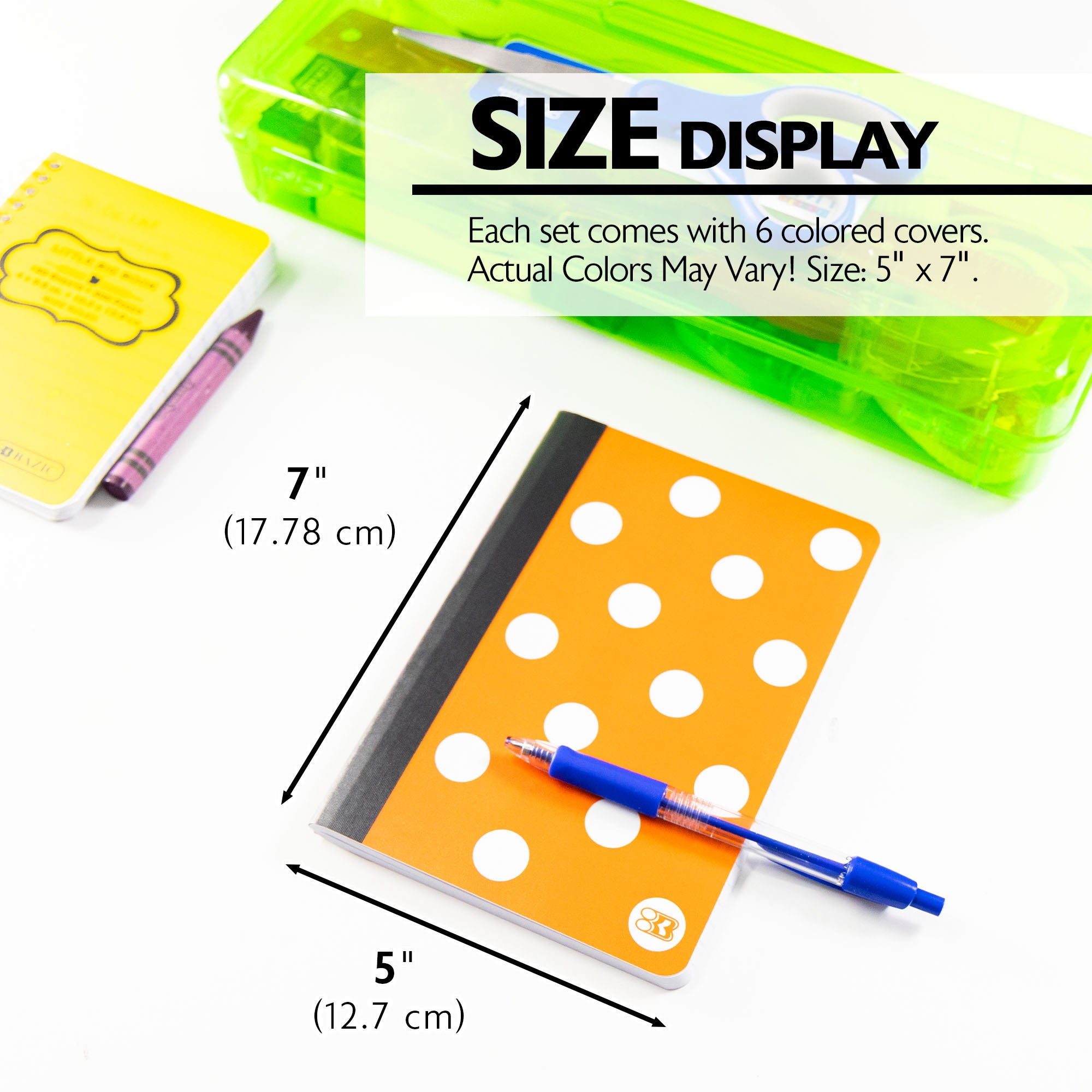 80 Ct. 5" x 7" Polka Dot Poly Cover Personal Composition Book