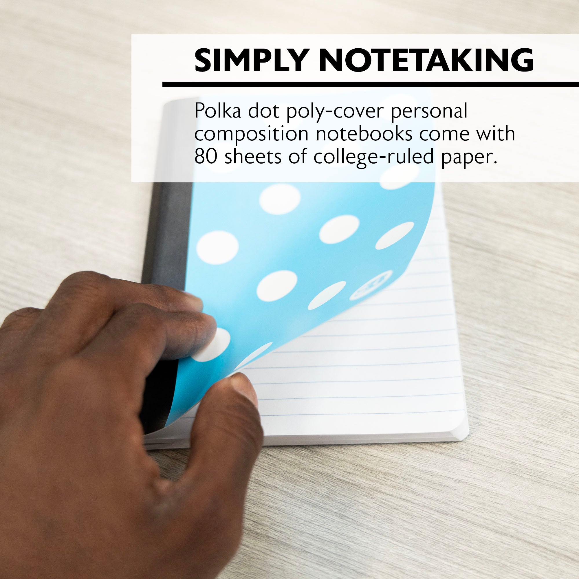 80 Ct. 5" x 7" Polka Dot Poly Cover Personal Composition Book