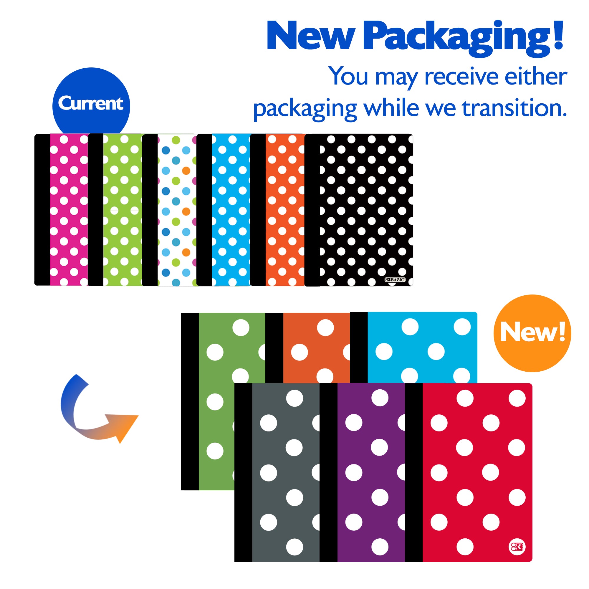 80 Ct. 5" x 7" Polka Dot Poly Cover Personal Composition Book