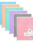 C/R 70 Ct. 1-Subject Pastel Spiral Notebook
