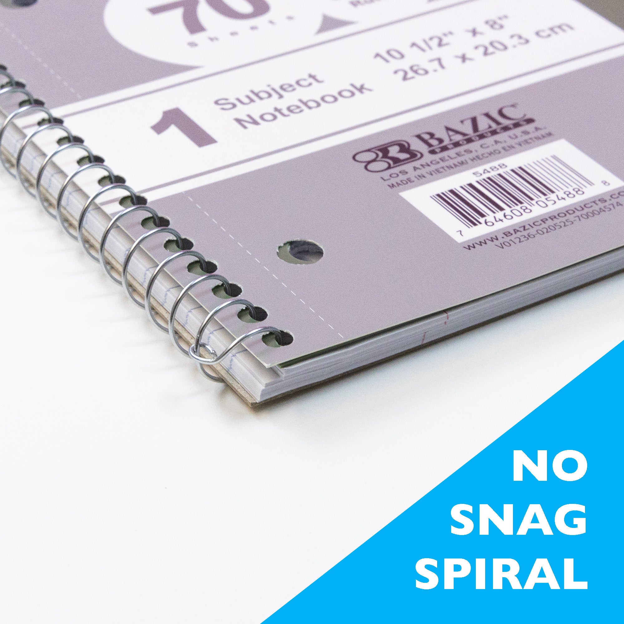 C/R 70 Ct. 1-Subject Morandi Poly Cover Spiral Notebook