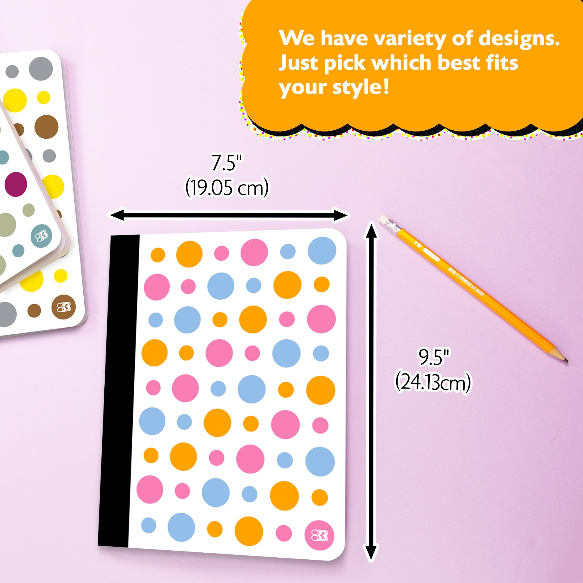 C/R 100 Ct. Polka Dot Composition Book
