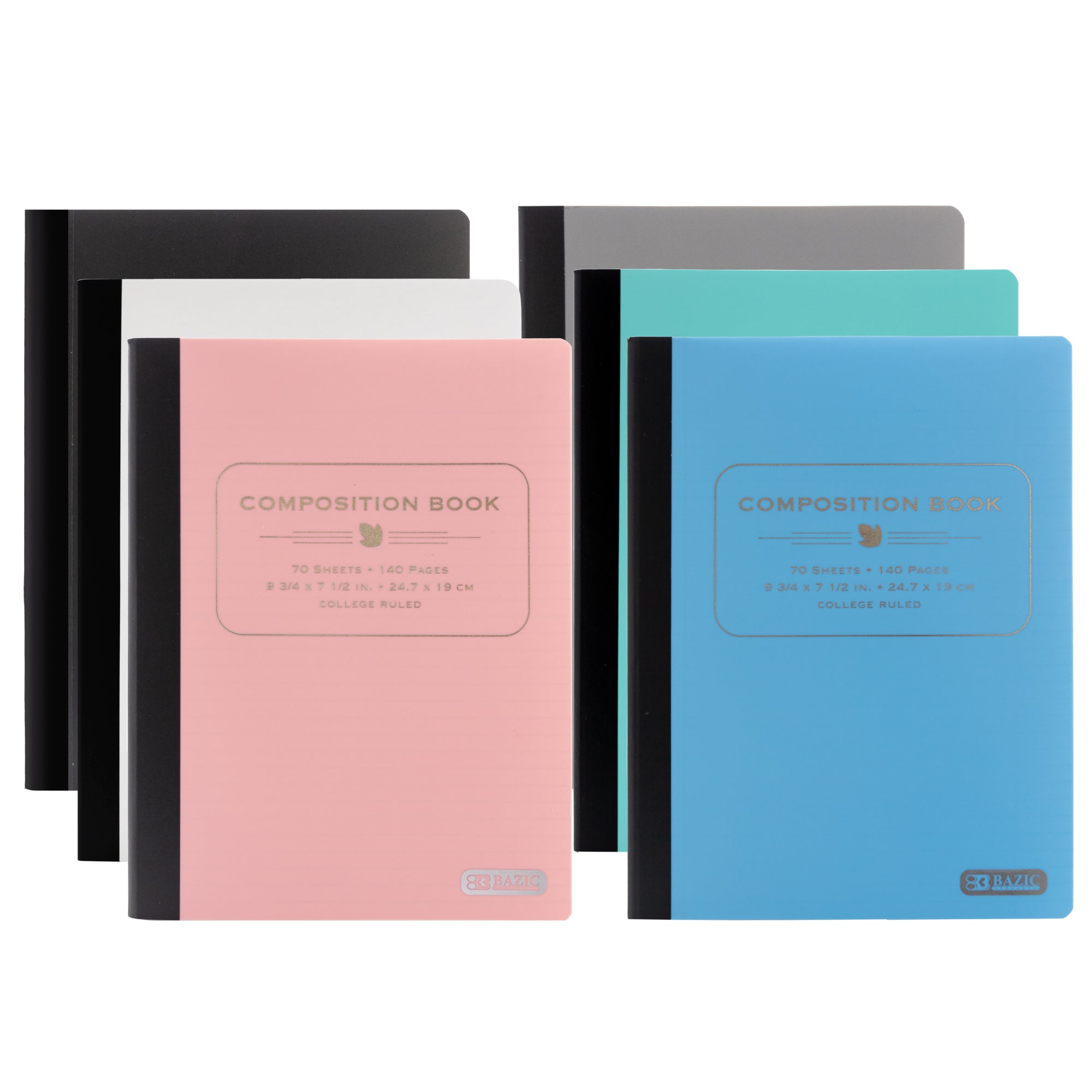 C/R 70 Ct. Pastel Poly Cover Composition Book