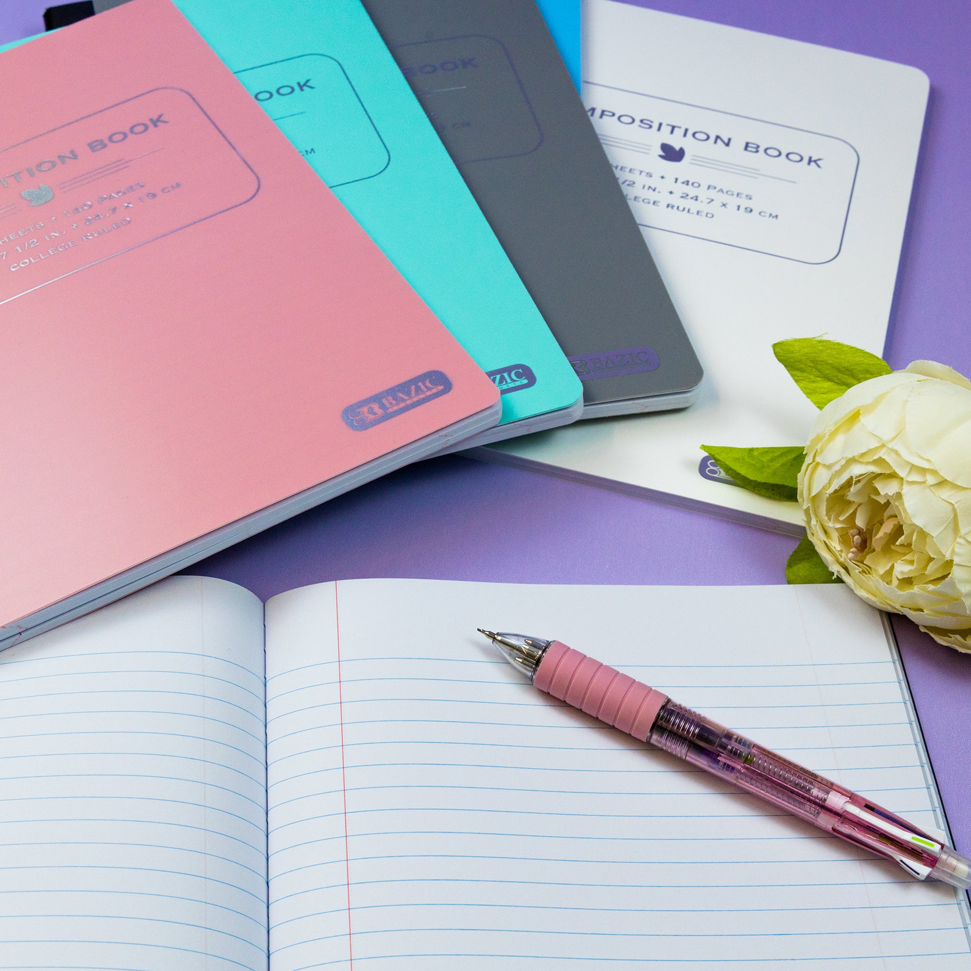 C/R 70 Ct. Pastel Poly Cover Composition Book