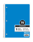 Notebook Spiral Blue C/R 1-Subject 70 Ct.