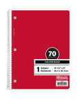 C/R 70 Ct. 1-Subject Red Spiral Notebook