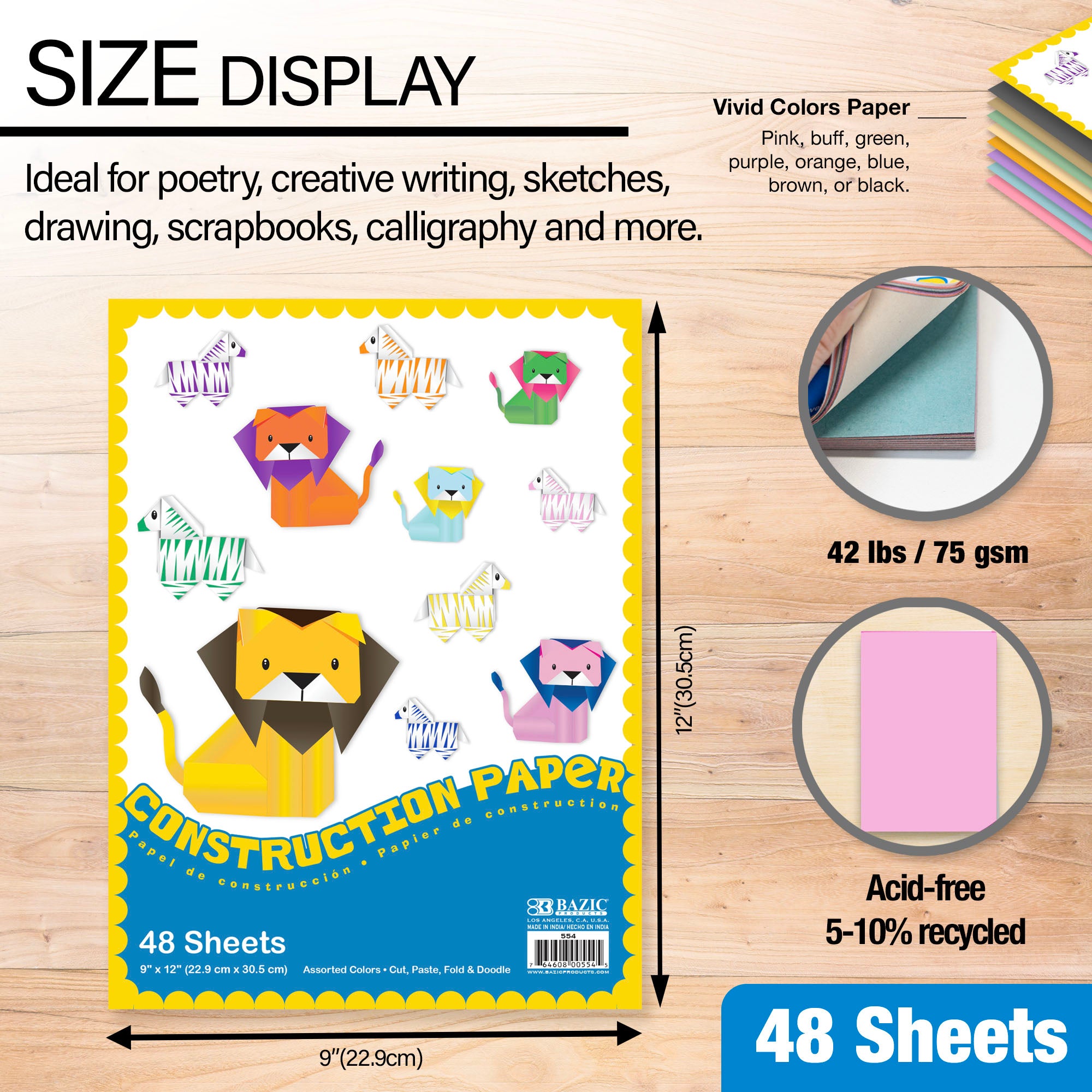48 Ct. 9" X 12" Construction Paper