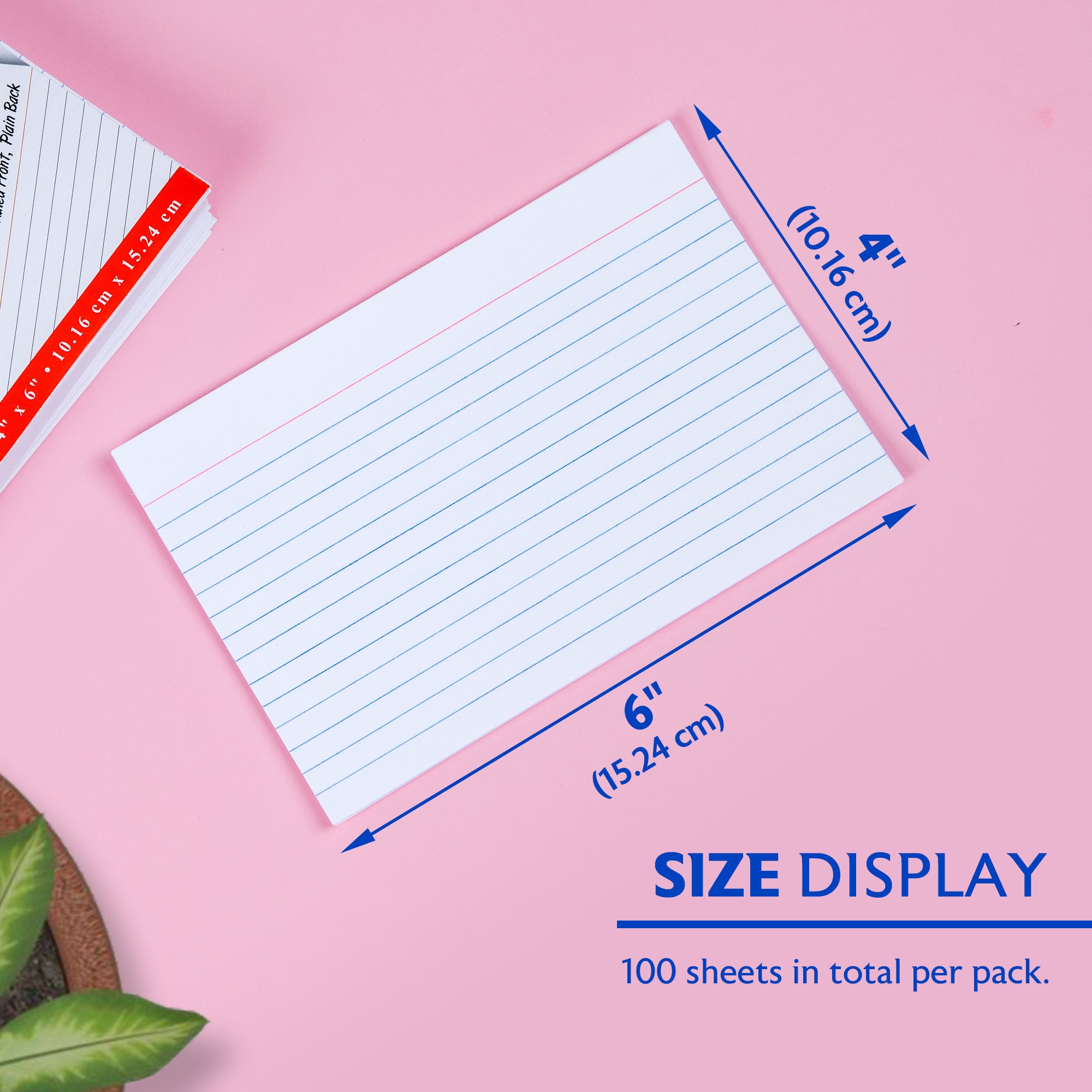 100 Ct. 4" X 6" Ruled White Index Card