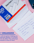 100 Ct. 4" X 6" Ruled White Index Card