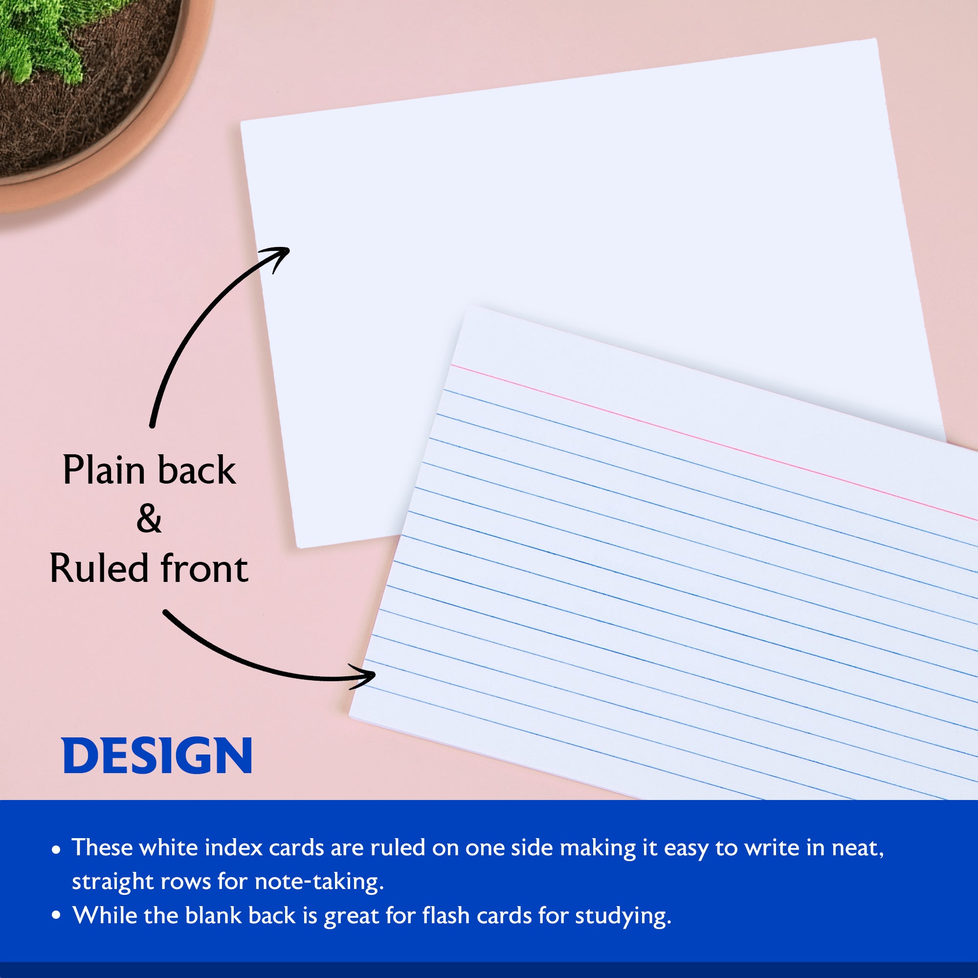 100 Ct. 4" X 6" Ruled White Index Card