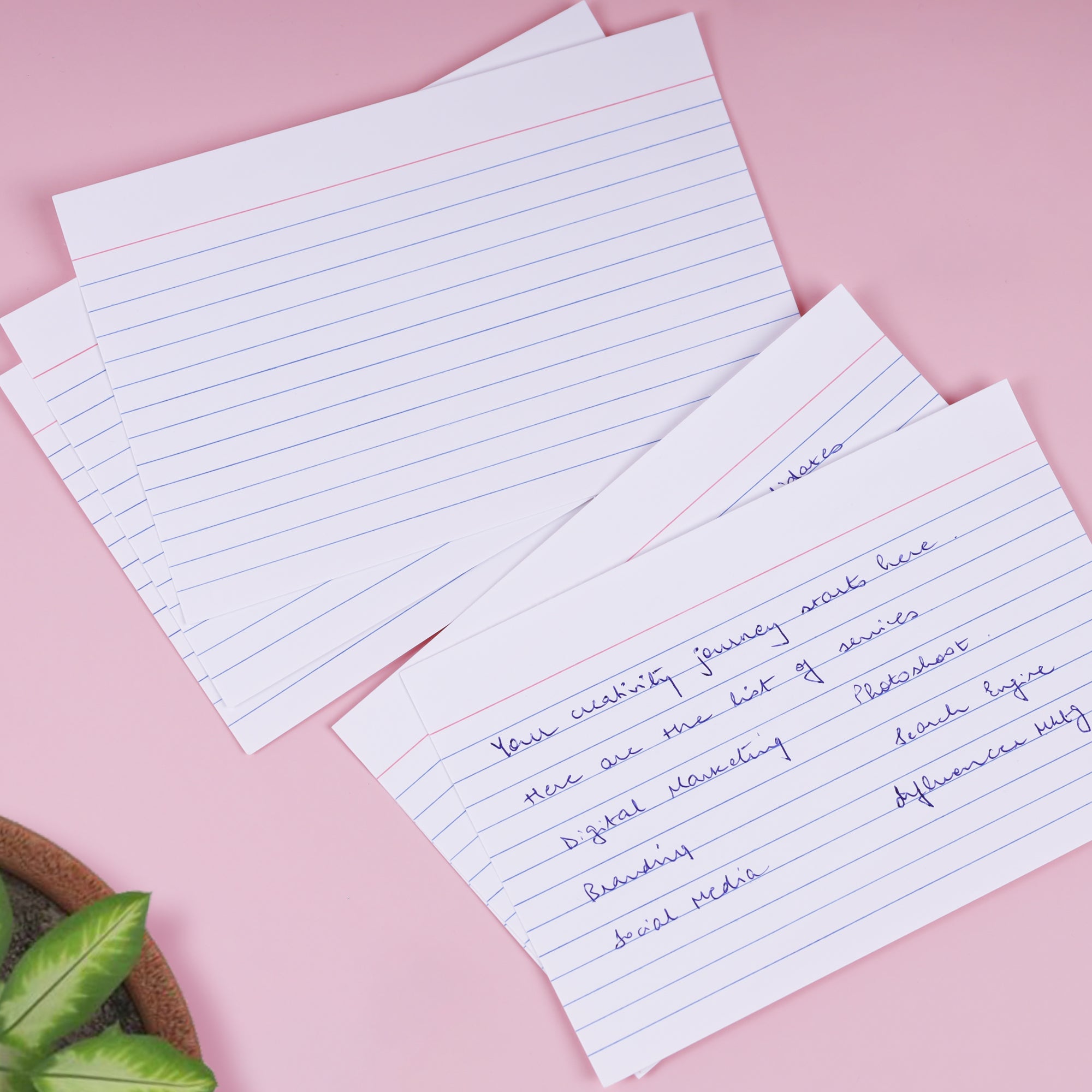 100 Ct. 4" X 6" Ruled White Index Card