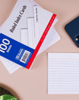 100 Ct. 4" X 6" Ruled White Index Card
