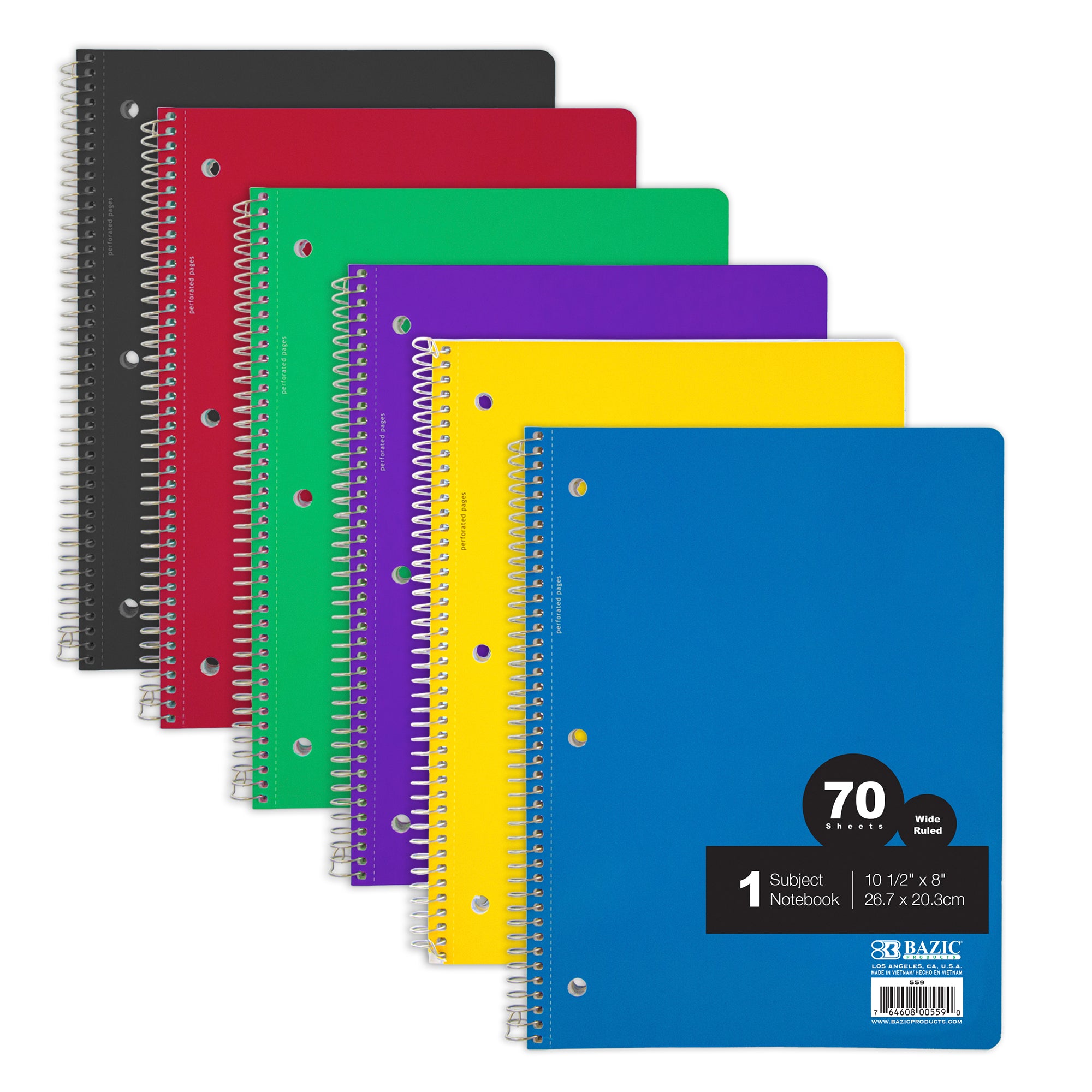 W/R 70 Ct. 1-Subject Spiral Notebook