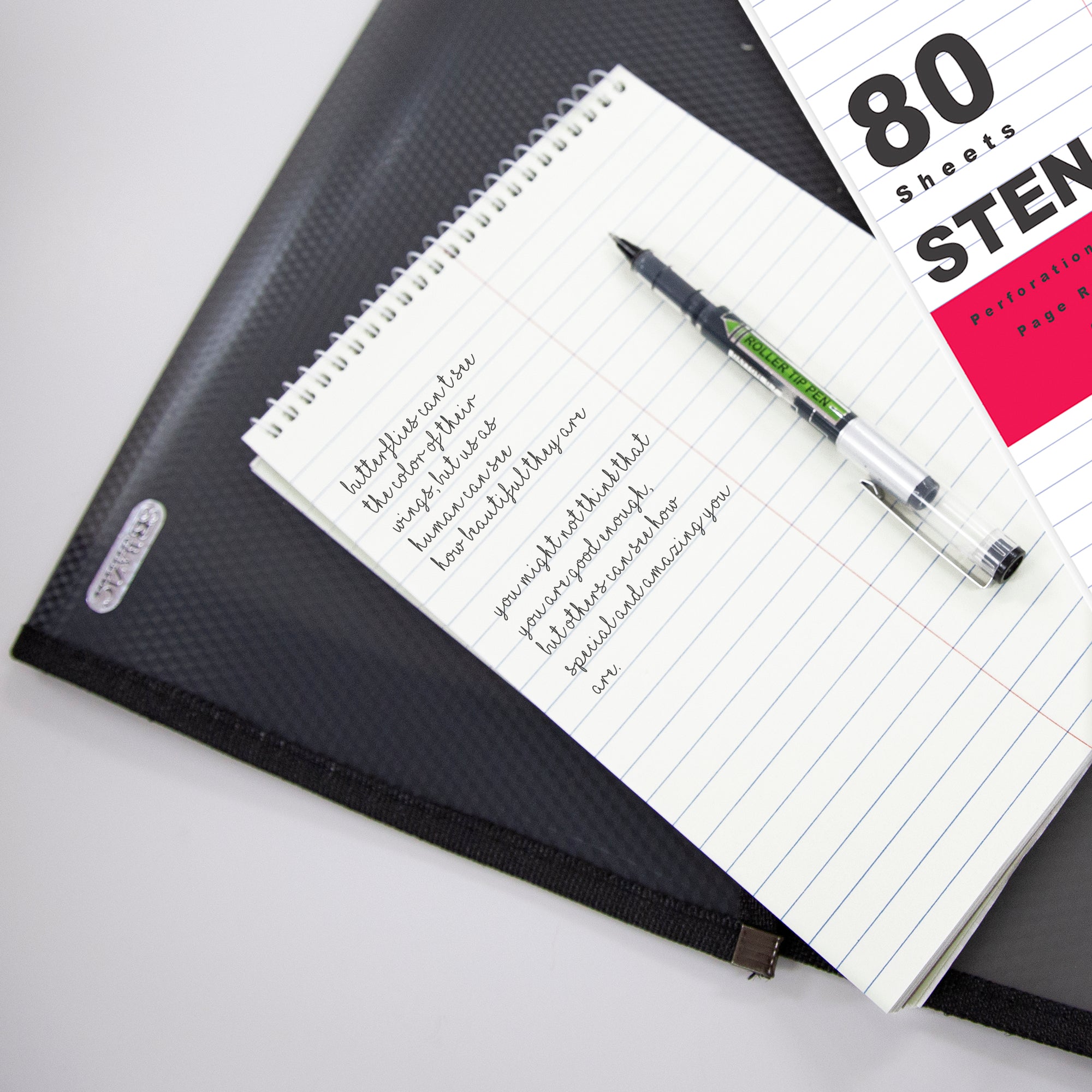 80 Ct. 6" X 9" White Paper Gregg Ruled Steno Book