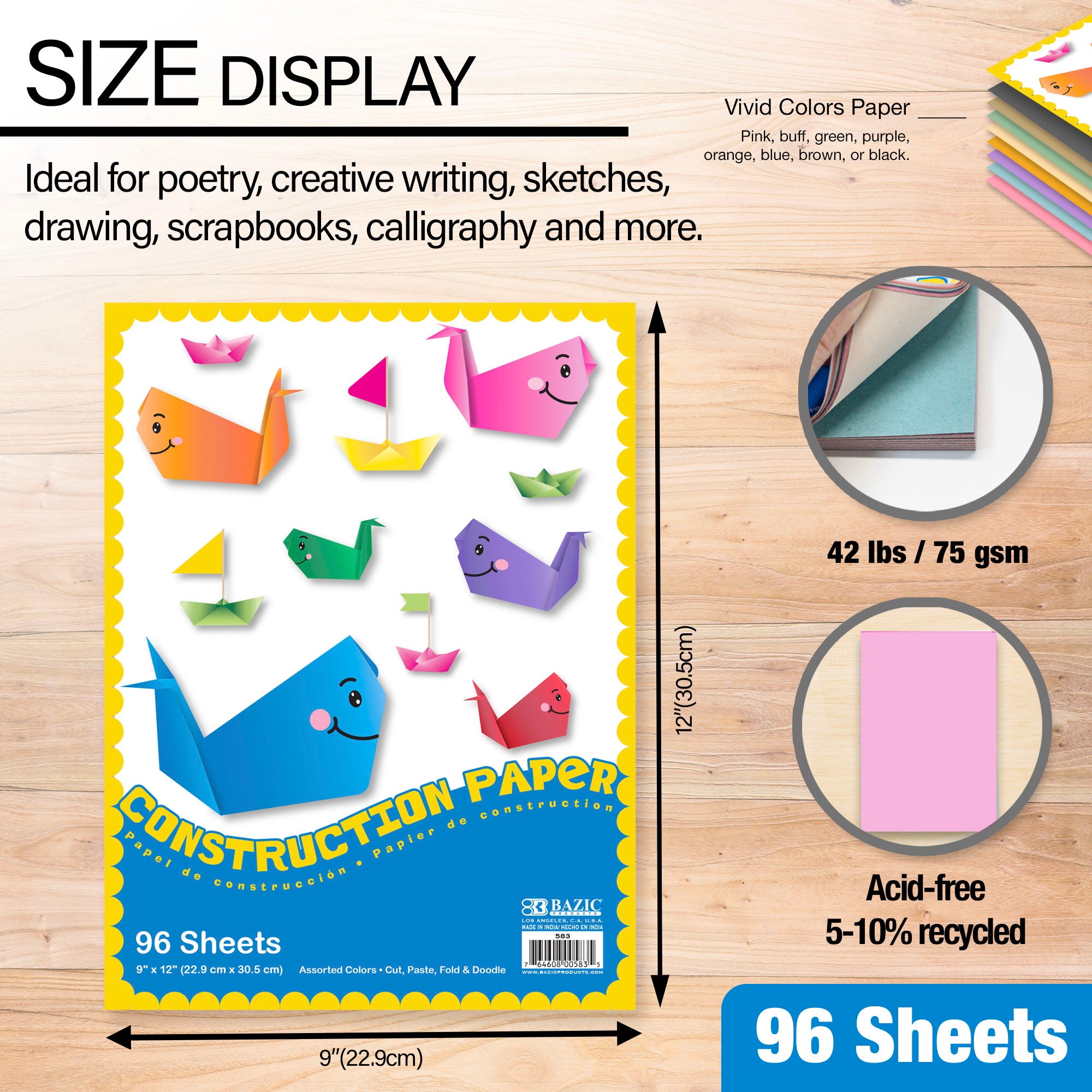 96 Ct. 9" X 12" Construction Paper