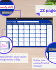 11" X 17" Undated 12-Month Desk Pad Calendar