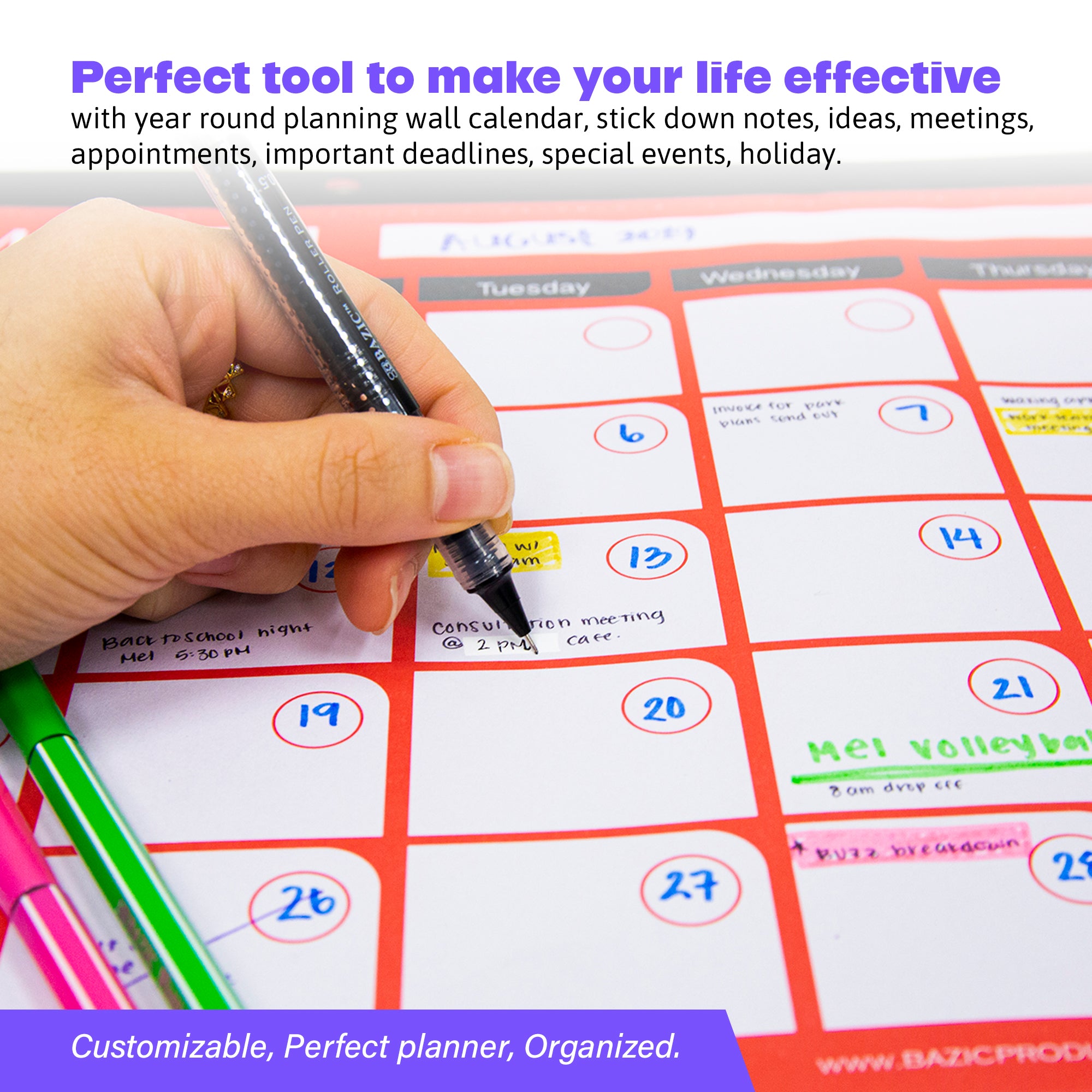11" X 17" Undated 12-Month Desk Pad Calendar