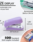 Mini Pastel Color Standard (26/6) Stapler w/ 500 Ct. Staples