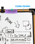 CLASSIQUE Cork Framed Magnetic Dry Erase Board 17" X 23" w/ Marker & 2 Magnets