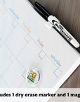 14" x 14" CUBIX Magnetic Dry Erase Calendar Tile