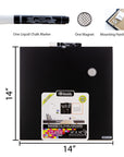 14" x 14" CUBIX Frameless Magnetic Chalkboard w/ Chalk Marker & Magnet