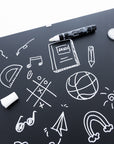14" x 14" CUBIX Frameless Magnetic Chalkboard w/ Chalk Marker & Magnet