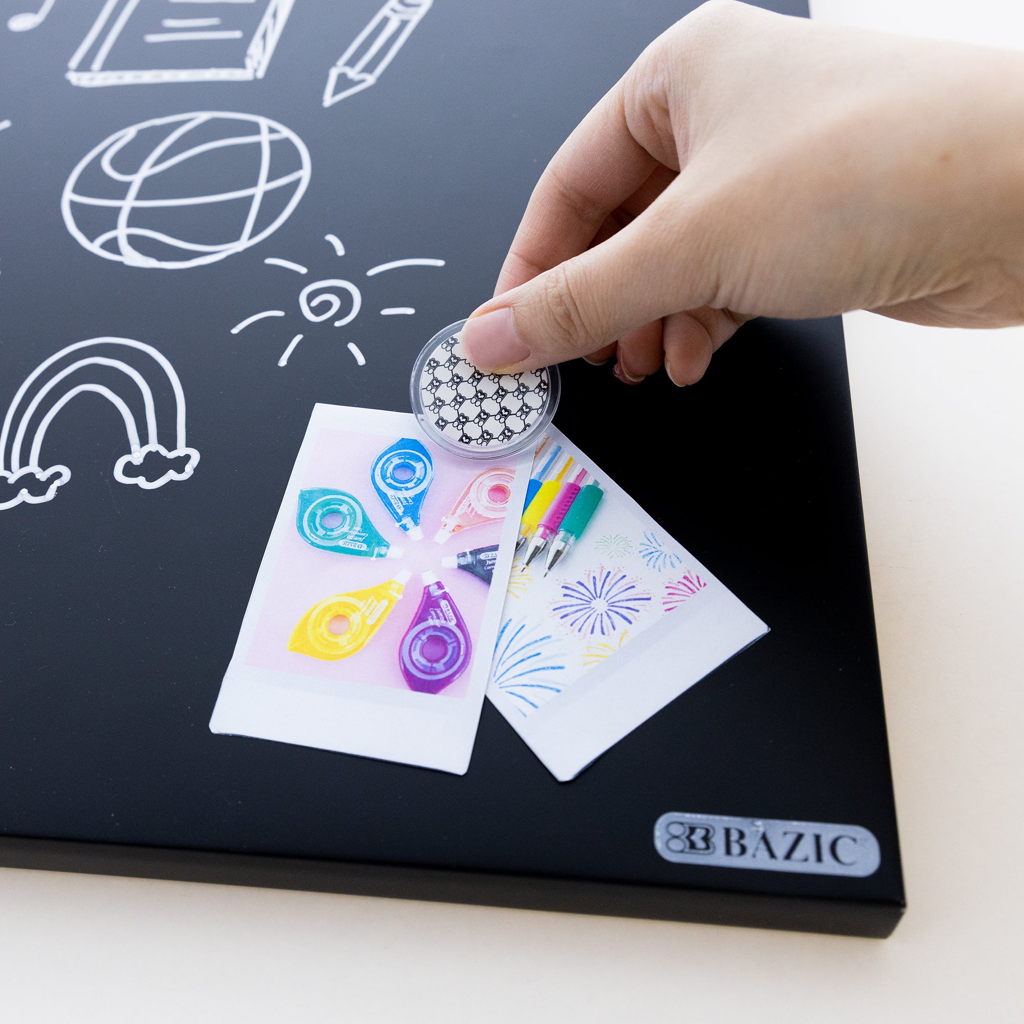 14" x 14" CUBIX Frameless Magnetic Chalkboard w/ Chalk Marker & Magnet