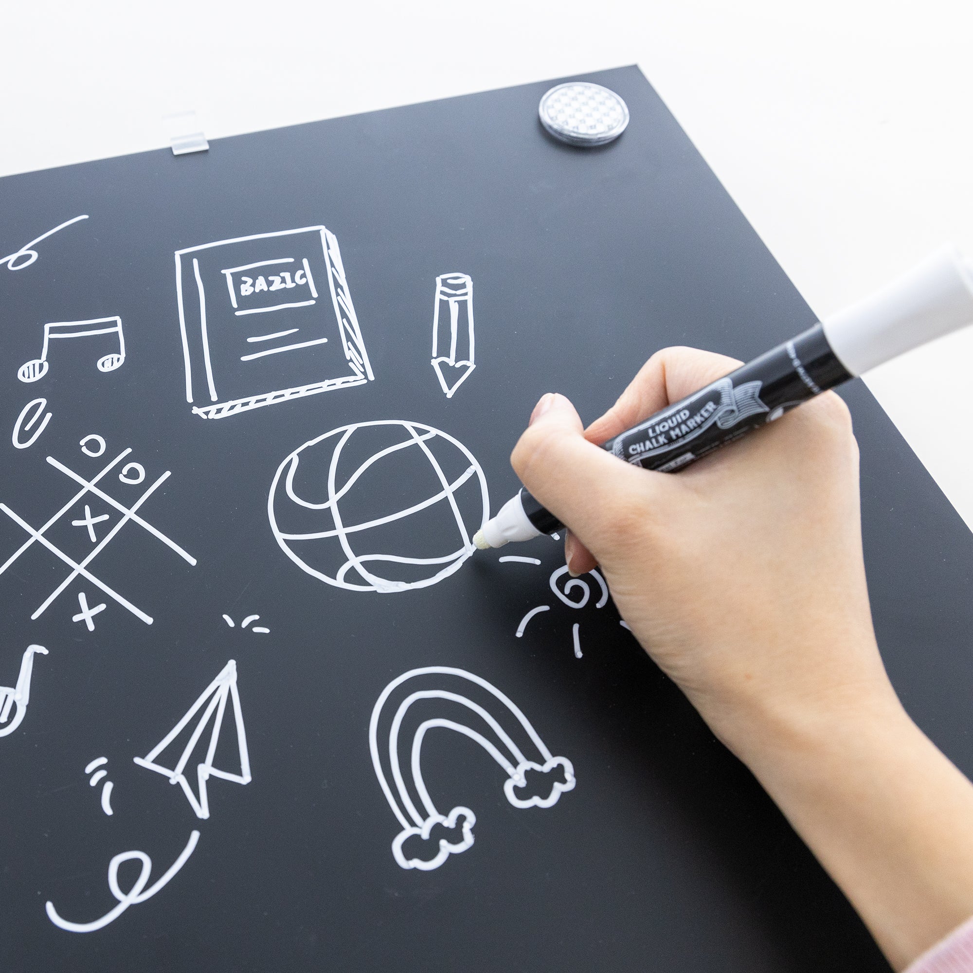 14" x 14" CUBIX Frameless Magnetic Chalkboard w/ Chalk Marker & Magnet