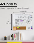 16" X 20" METALLIQUE Aluminum Frame Magnetic Dry Erase/Cork Combo Board