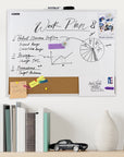 16" X 20" METALLIQUE Aluminum Frame Magnetic Dry Erase/Cork Combo Board