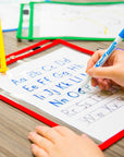 Reusable Dry Erase Pockets with Marker Holder (10/Pack)