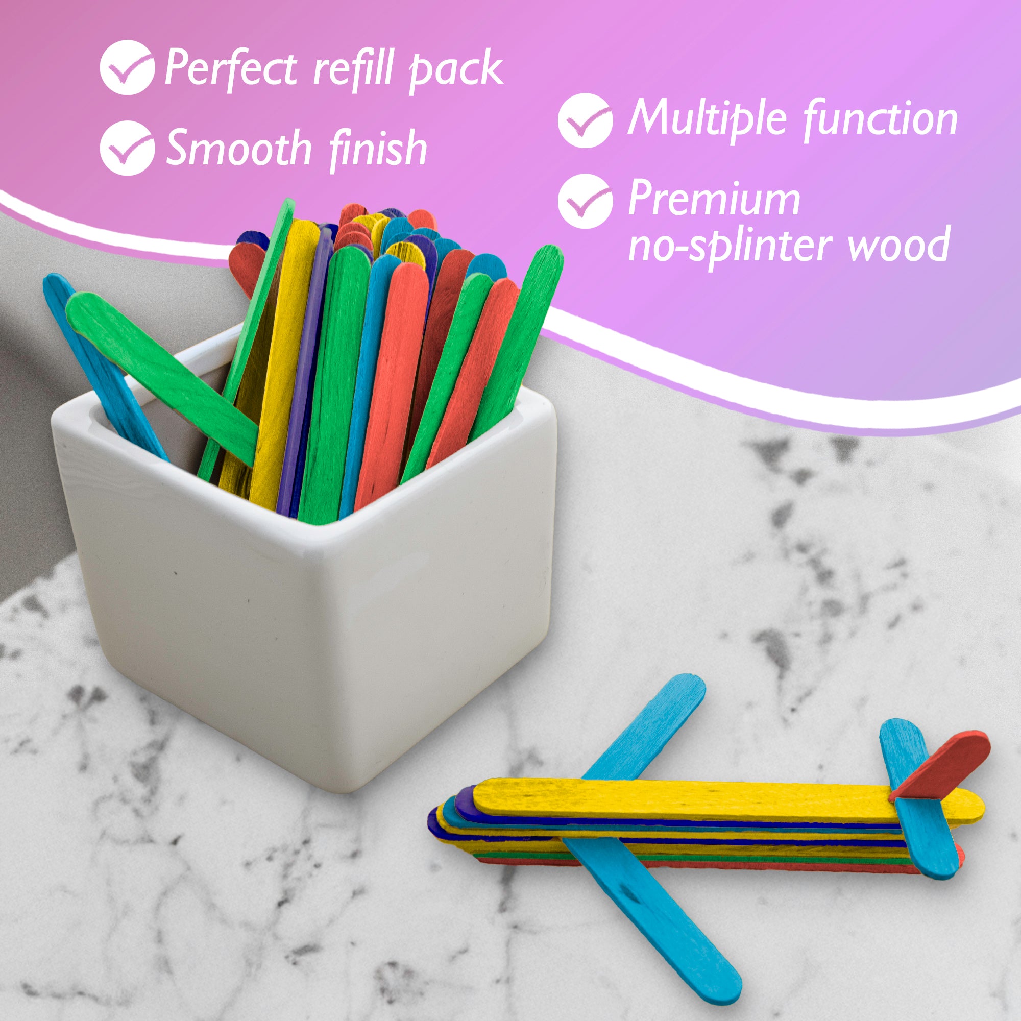 Colored Craft Stick (100/Pack)