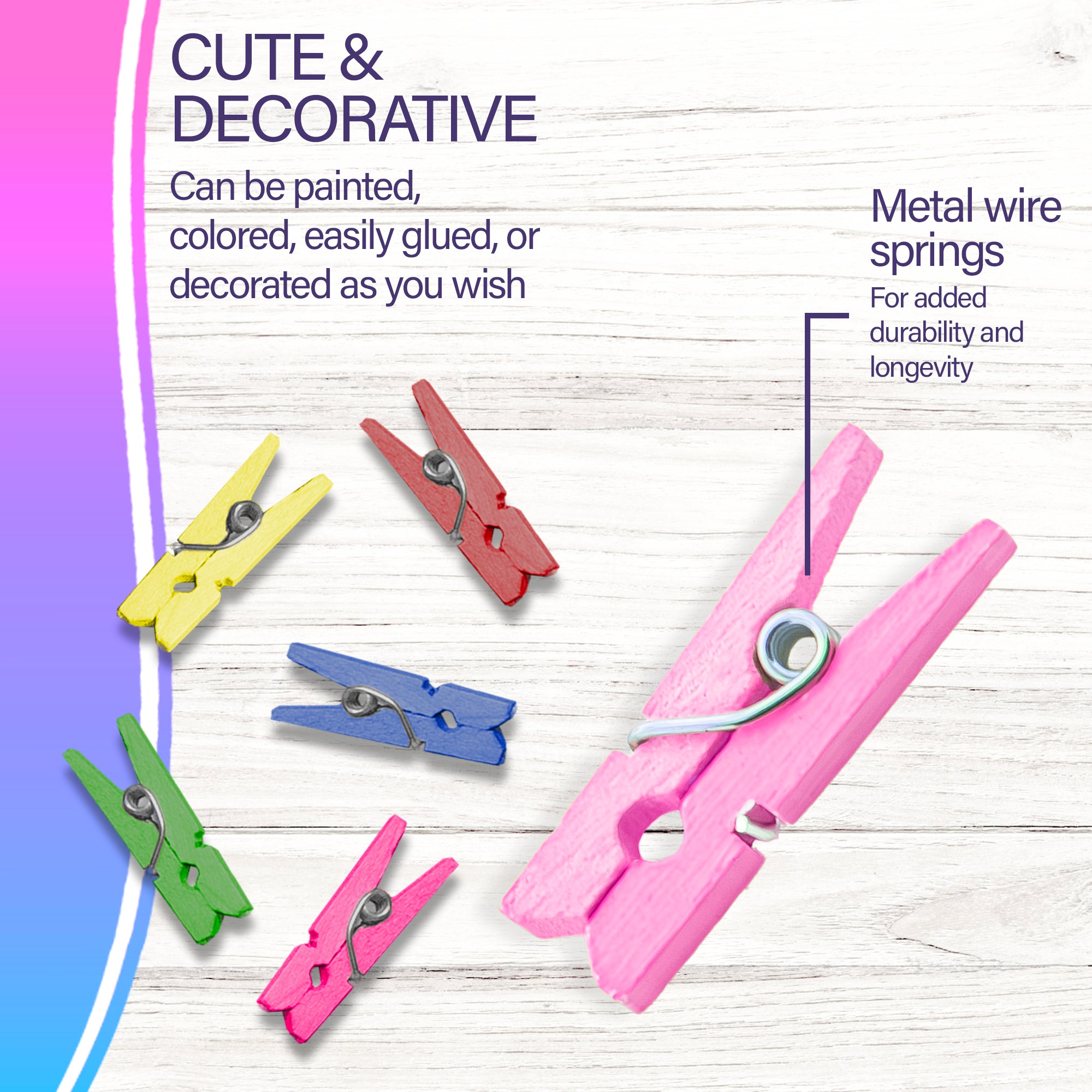 Mini Colored Clothes Pin (50/Pack)