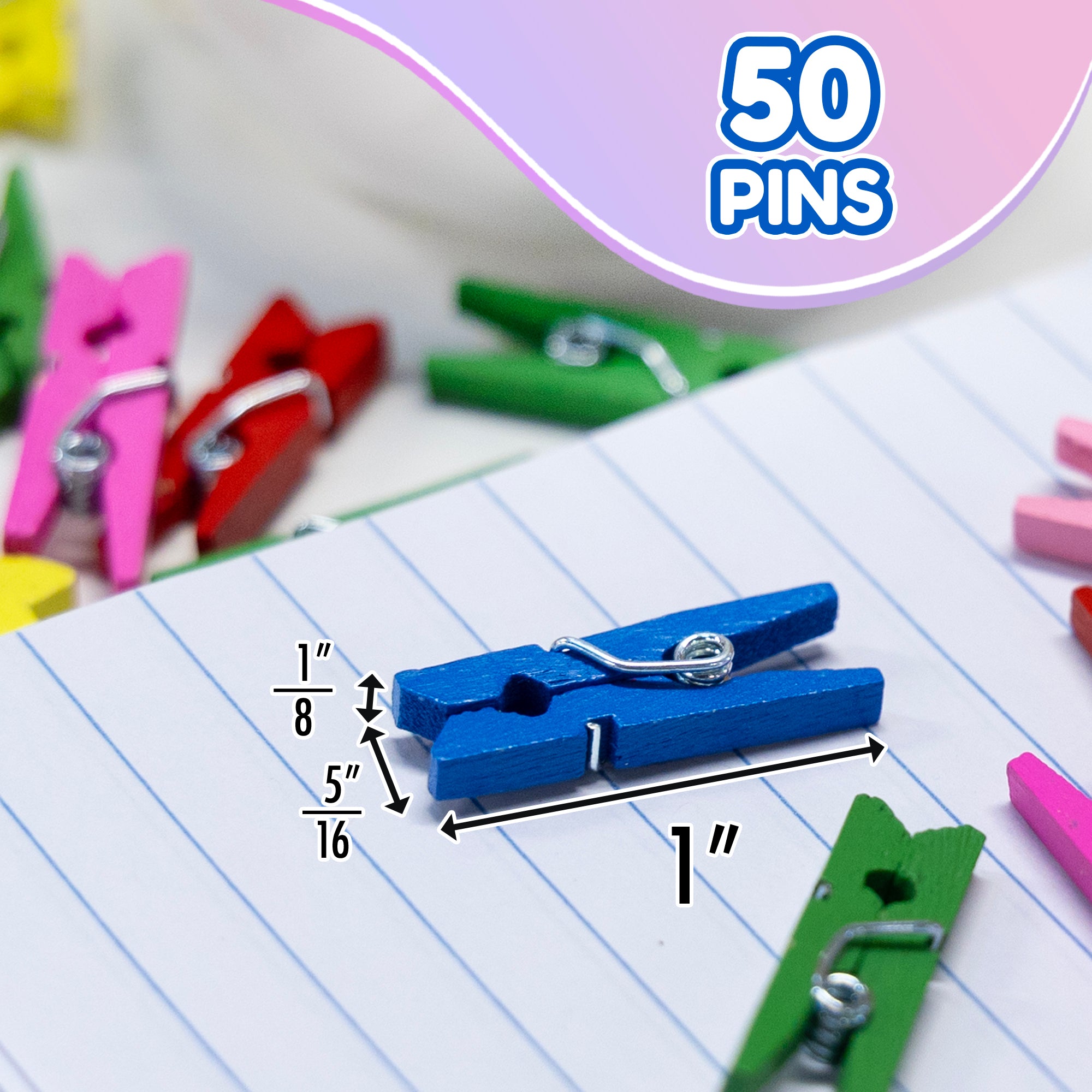 Mini Colored Clothes Pin (50/Pack)