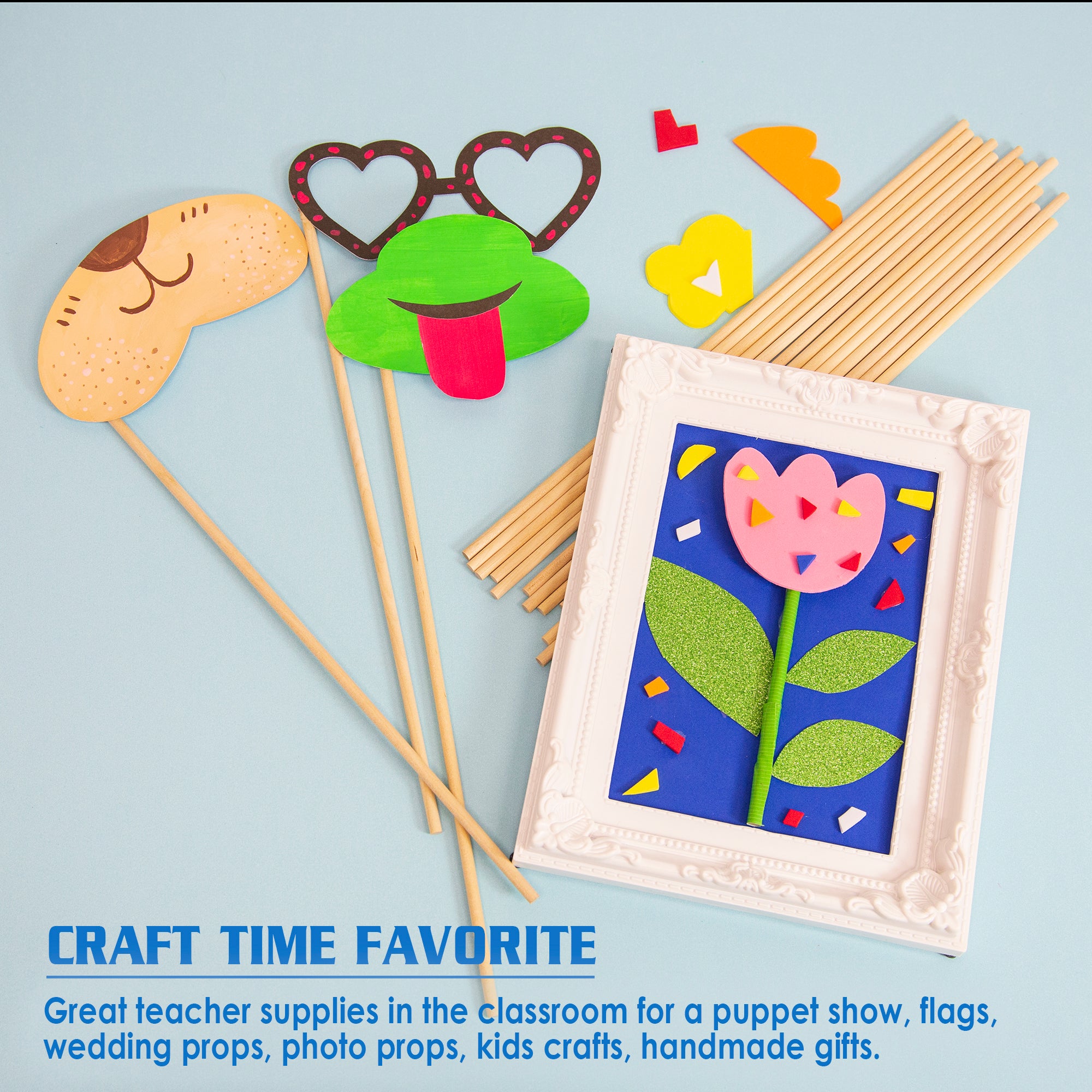 3/16" x 12" Round Natural Wooden Dowel (20/Bag)