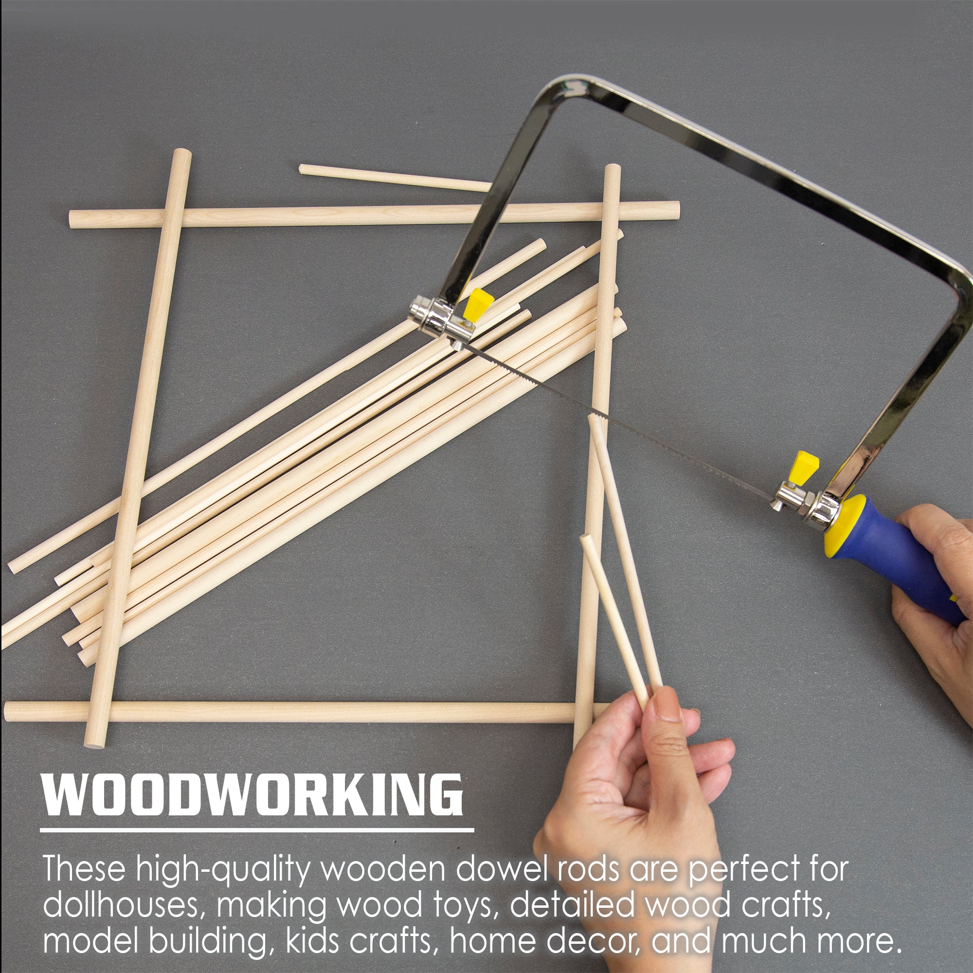 3/16" x 12" Round Natural Wooden Dowel (20/Bag)