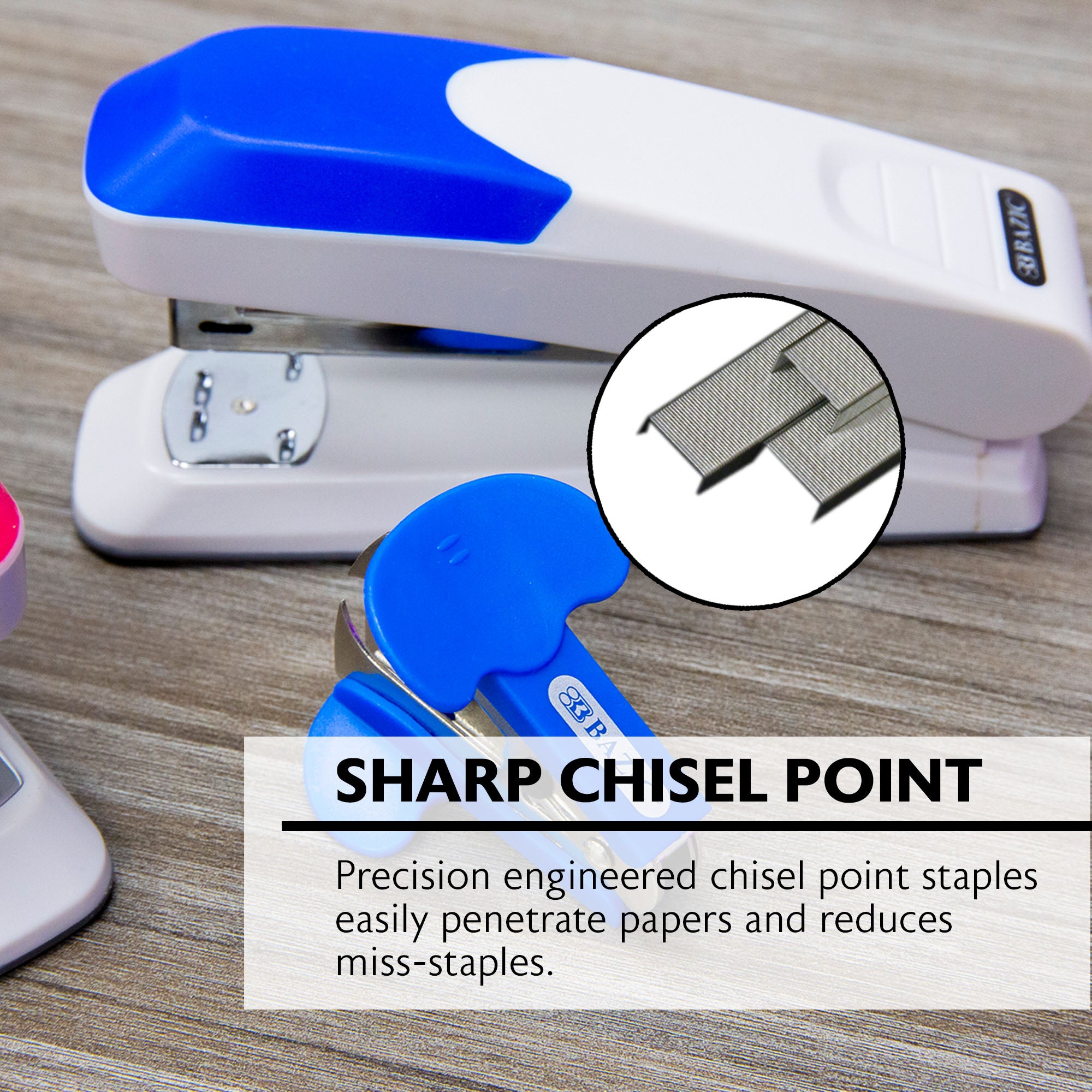 Comfort Grip Desktop Stapler Set