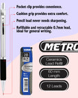 Metro 0.7 mm Mechanical Pencil w/ Ceramics High-Quality Lead