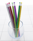 Metallic Glitter Wood Pencil w/ Eraser (8/Pack)