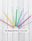 Metallic Glitter Wood Pencil w/ Eraser (8/Pack)