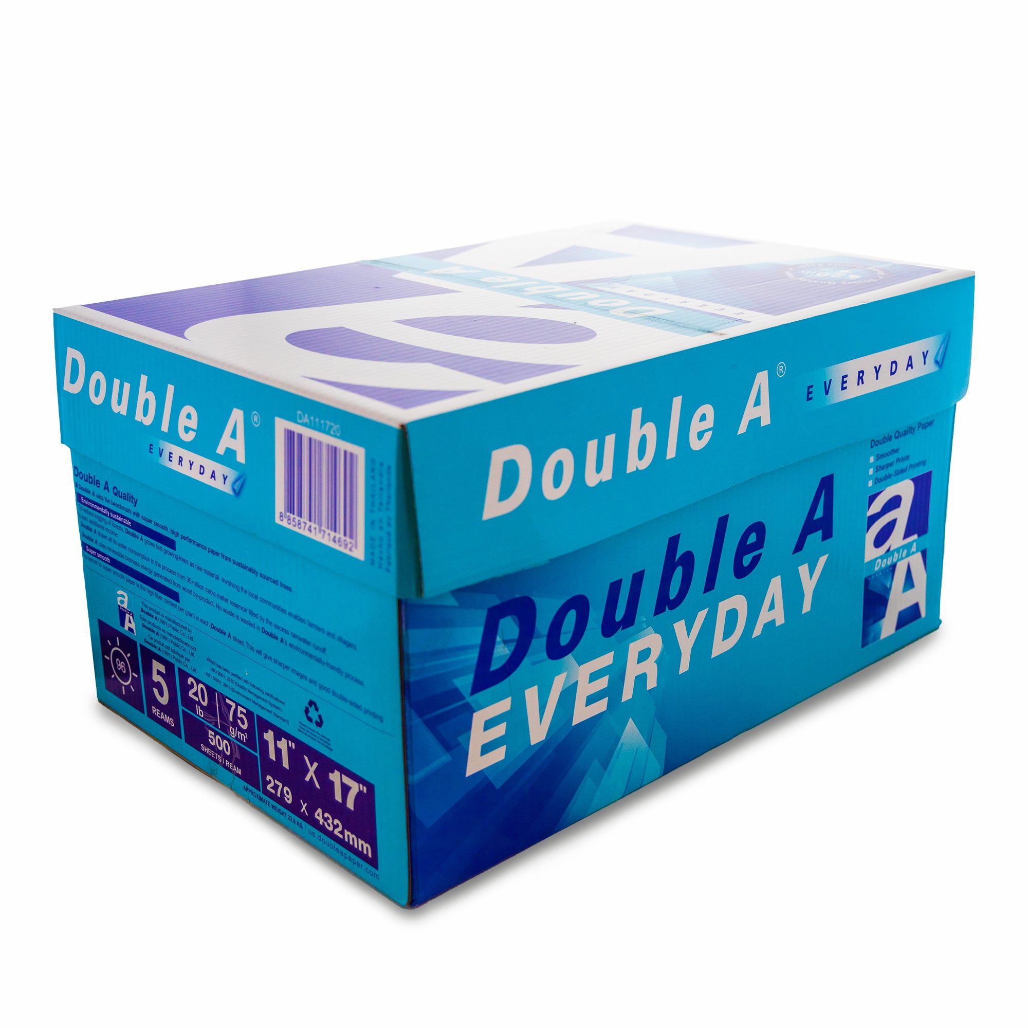 DOUBLE A (96) 11" X 17" Ledger Size Copy Paper (5 Reams/Case)