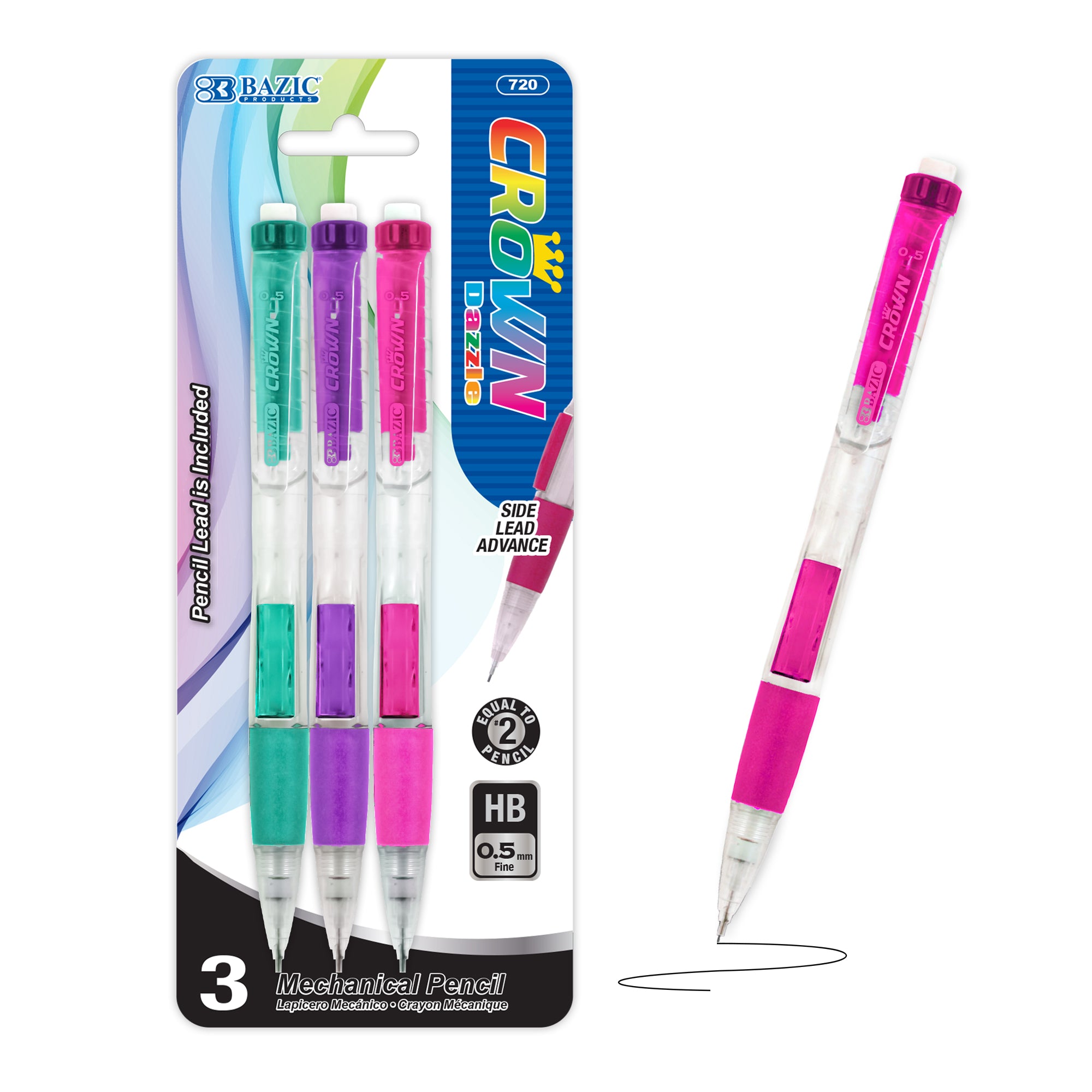 Crown Dazzle 0.5 mm Mechanical Pencil (3/Pack)